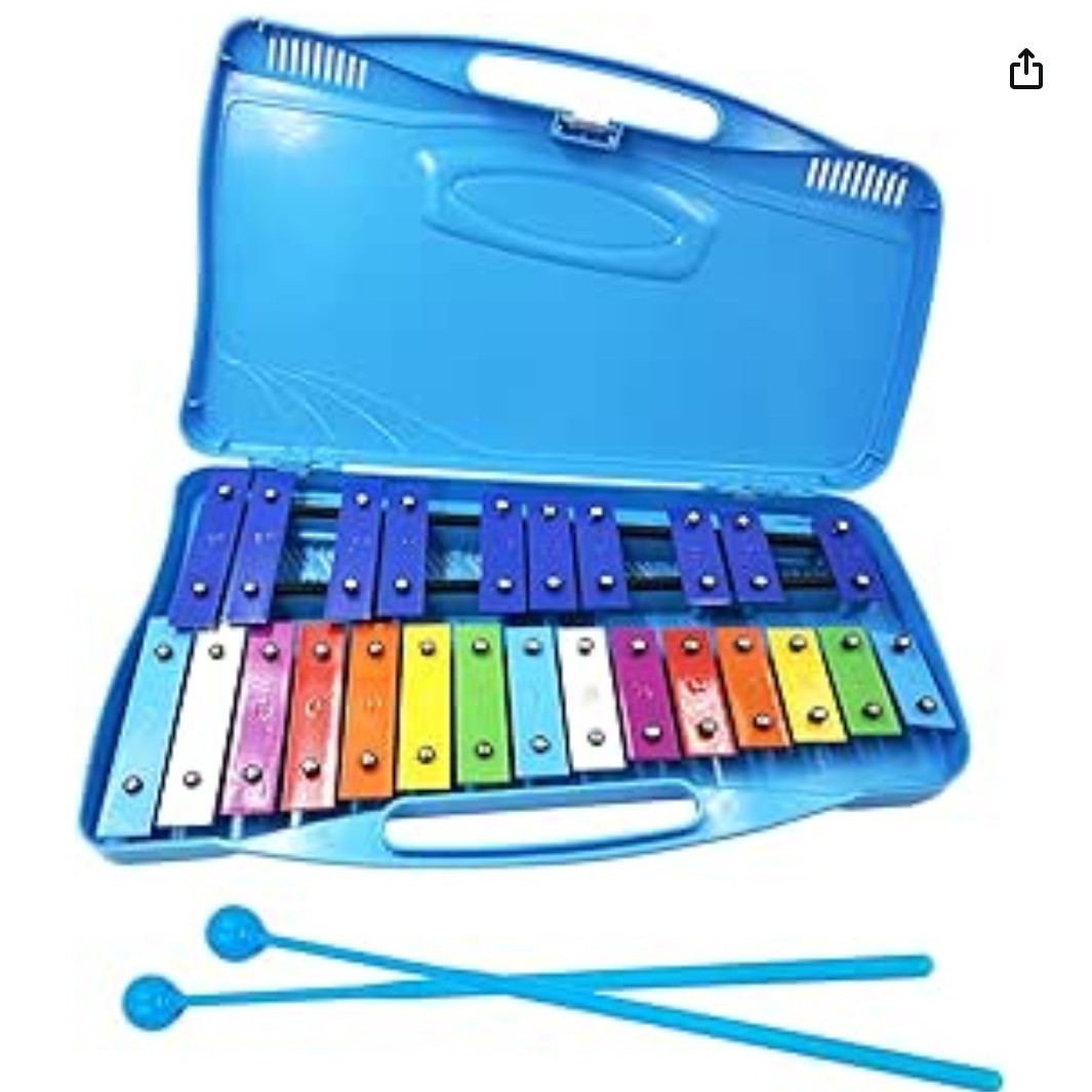 Instrumento de percusión Orff música material didáctico placa de aluminio de 25 tonos piano tocando piano con caja