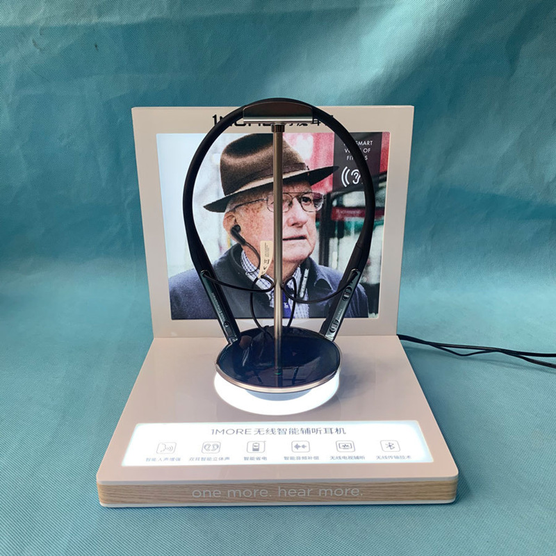 定制亚克力耳机展示架 头戴式蓝牙耳机发光陈列架 专卖店柜台展示