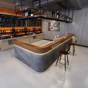 Loman Shu Corner Cashier Hotel Hot Pot Restaurant Antique Bar Table Industrial Style Front Desk Reception Desk