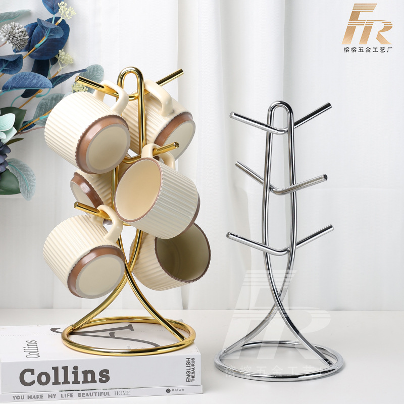 Desktop Mug Storage Rack Kitchen Shelf Coffee Cup Holder Wine Glass Upside-Down Draining Rack Modern Minimalist Style Cup Holder