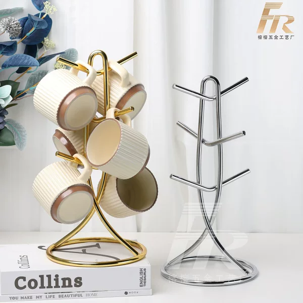 Desktop Mug Storage Rack Kitchen Shelf Coffee Cup Holder Wine Glass Upside-Down Draining Rack Modern Minimalist Style Cup Holder