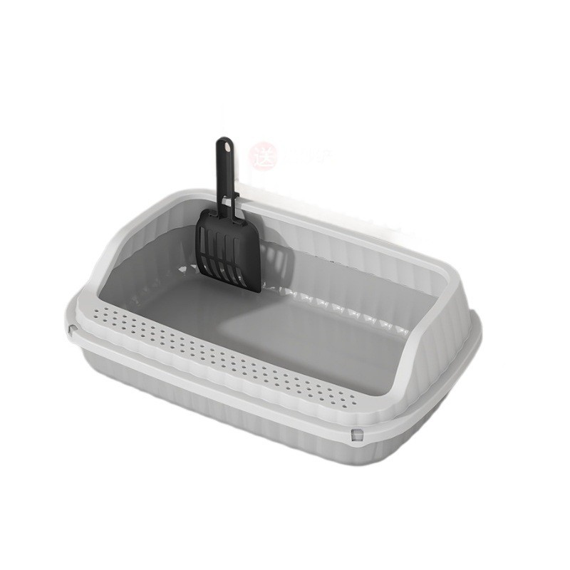 Vassoio anti-schizzi semi-chiuso extra large per lettiera e rifiuti per gatti_voghion.com