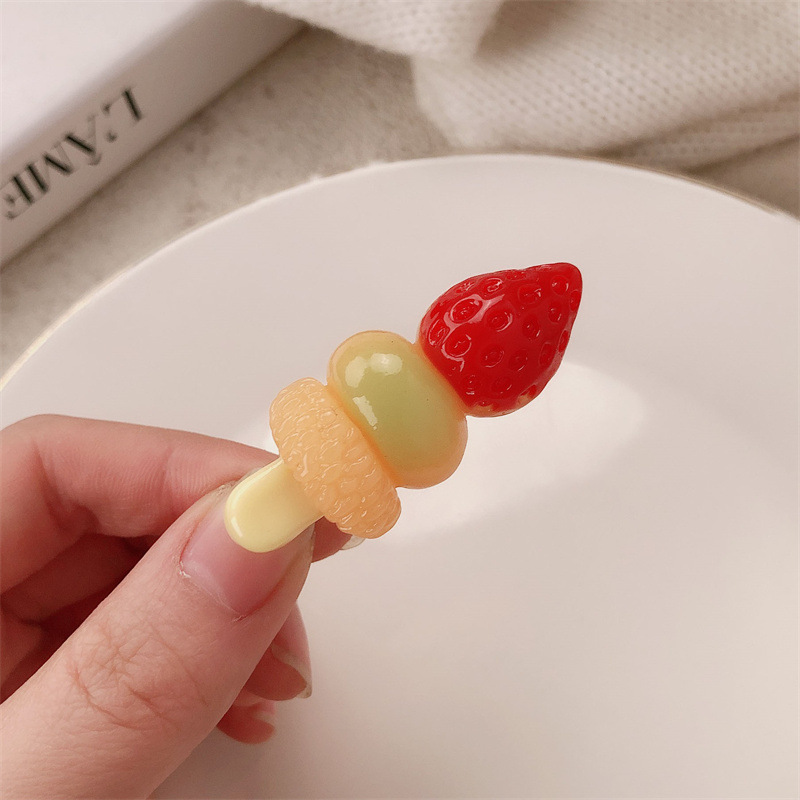 7g Weight Hair Clip Hair Accessories Type 1 Piece Quantity Holiday, Street Occasion Acrylic Material Fruit Pattern All Seasons Season Women's Gender Cute Style Cute Women's Fruit Acrylic Hair Clip 10