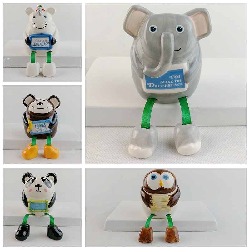 Pequeños animales transfronterizos adornos de micro paisajes decoración de escritorio pequeños adornos artesanías de cerámica regalos muñecas de dibujos animados lindos