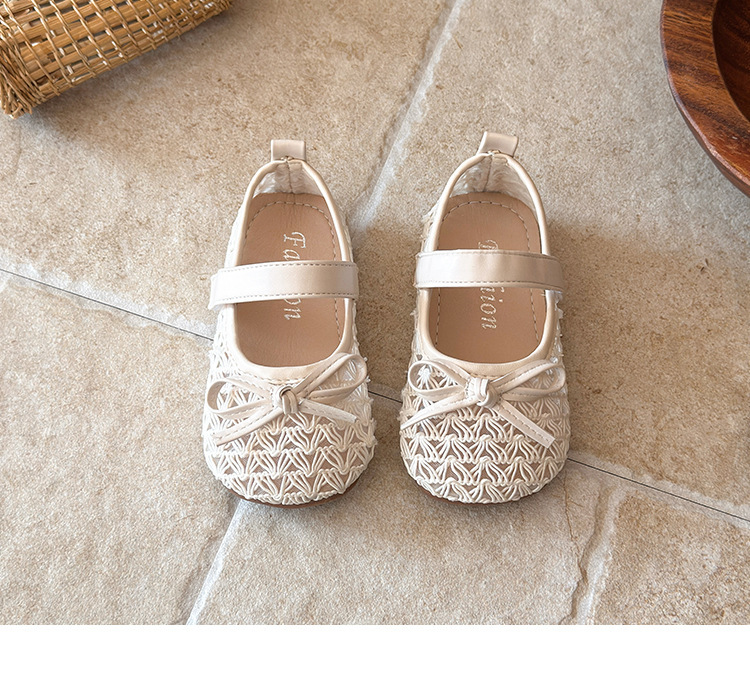Mädchen Spangenballerinas Mit Schleife Und Klettverschluss_voghion.com