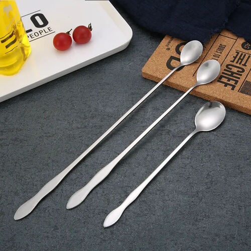 Stainless steel gourd spoon with long handle mixing spoon seasoning spoon deep jar honey spoon bar spoon wholesale