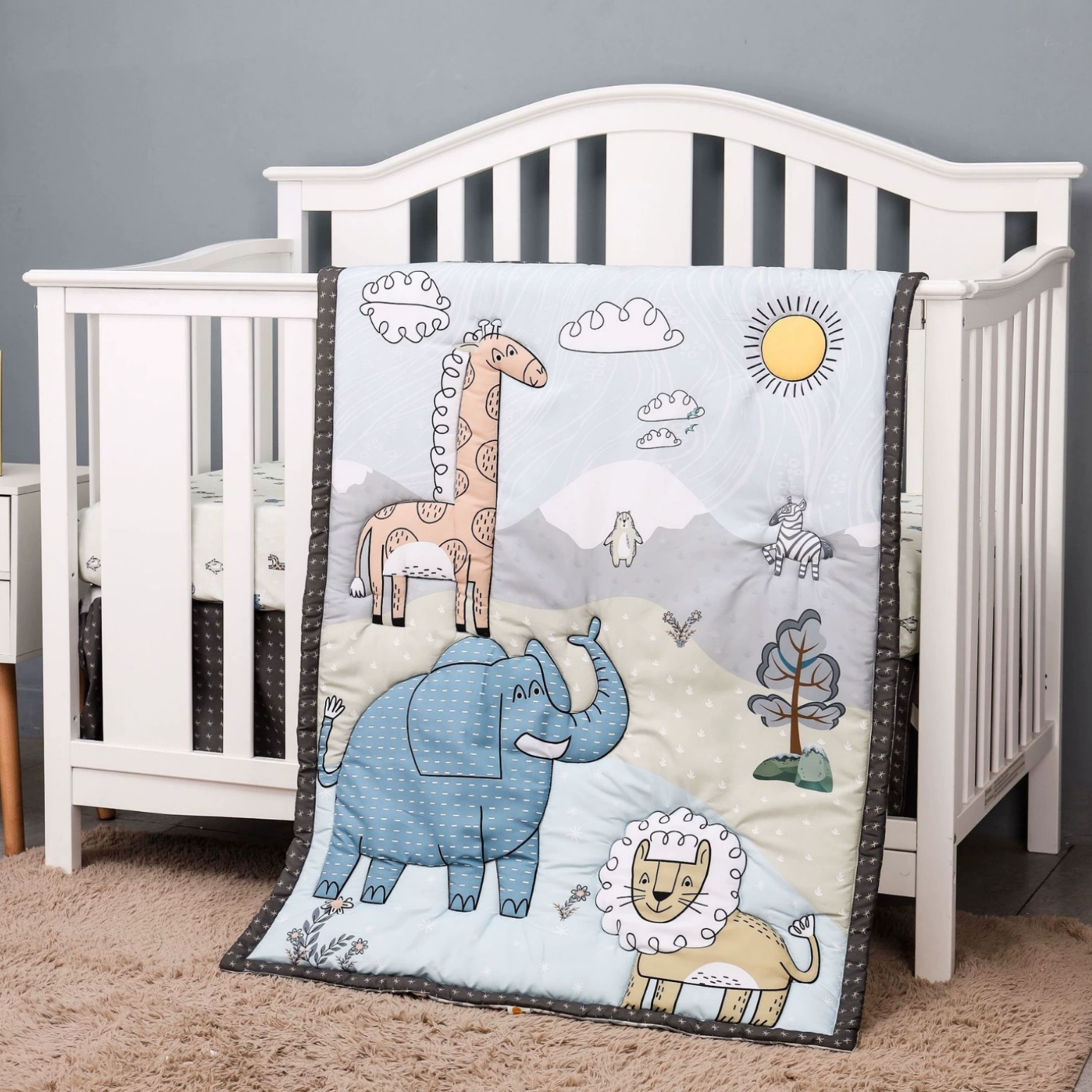 Новое 00393 Sunshine Mori Friends детское постельное белье из четырех предметов, детское одеяло, покрывало, юбка, наволочка