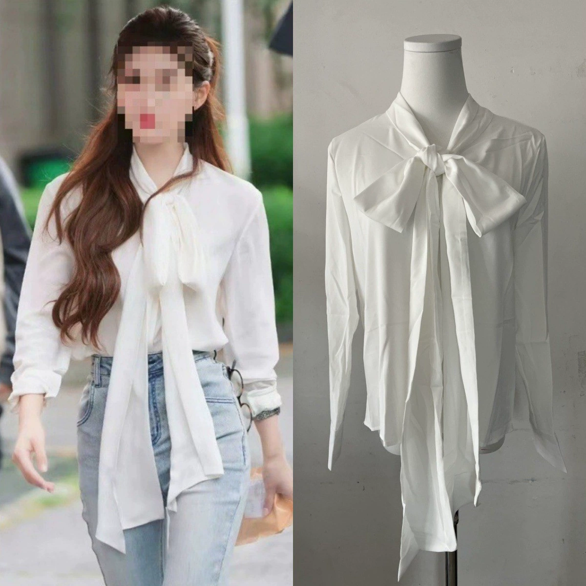 Сюй Я ослепил Сюй Янь Чжао Луши с той же белой рубашкой на шнуровке