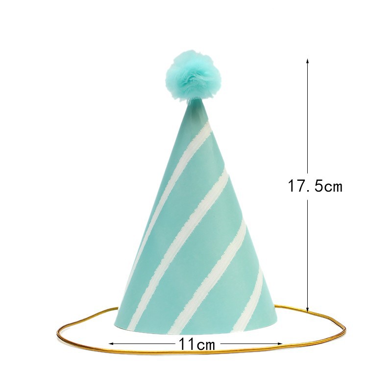 Sombreros de cumpleaños de embalaje independiente, sombreros de fiesta, sombreros de punta, sombreros de fiesta para bebés, sombreros de pastel