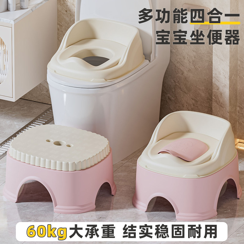 Children's Backrest Toilet Household Baby Training Urine Basin Small Toilet Baby Small Toilet Bathroom Low Stool