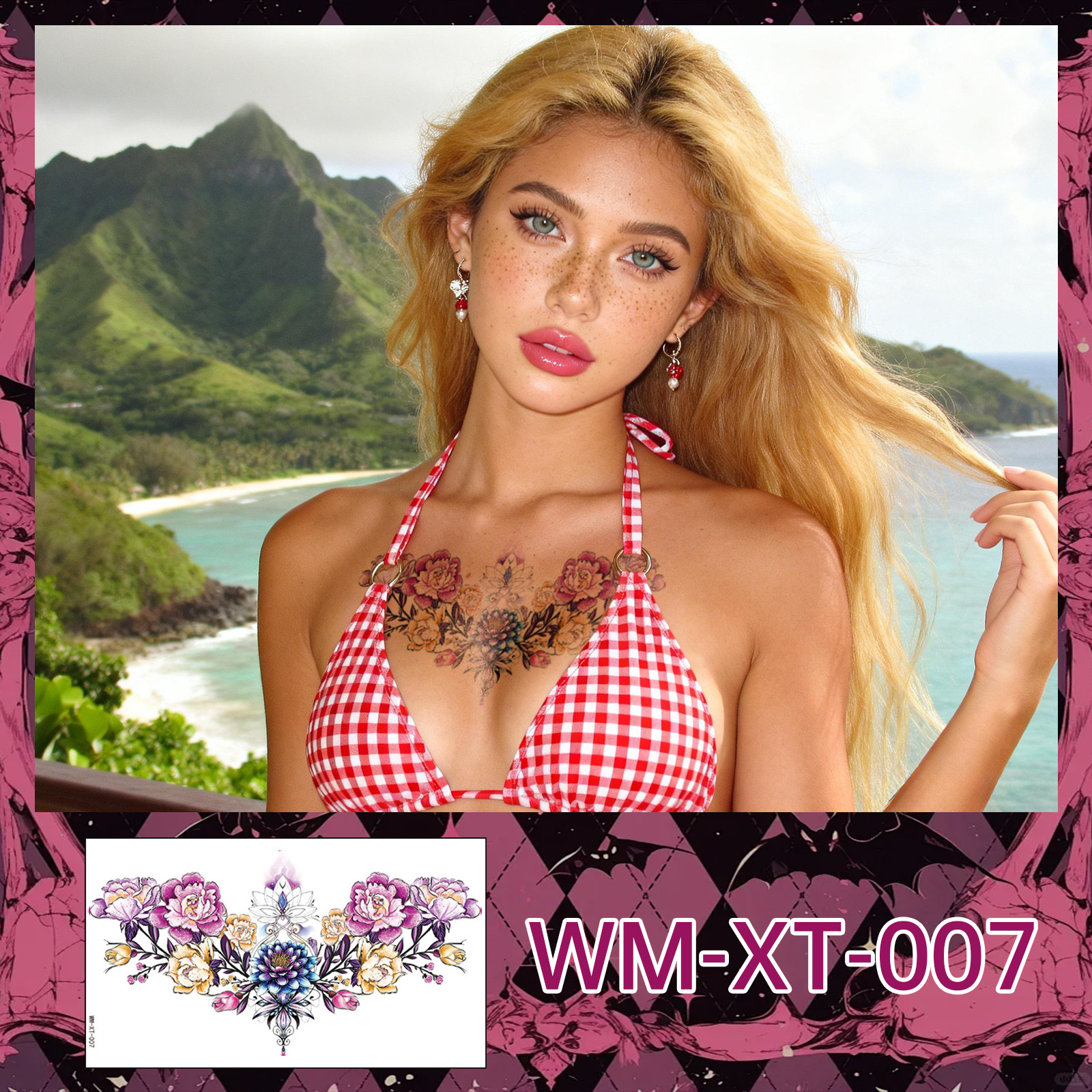 WM-XT-007 de tatouage de la clavicule thoracique / 240*138mm