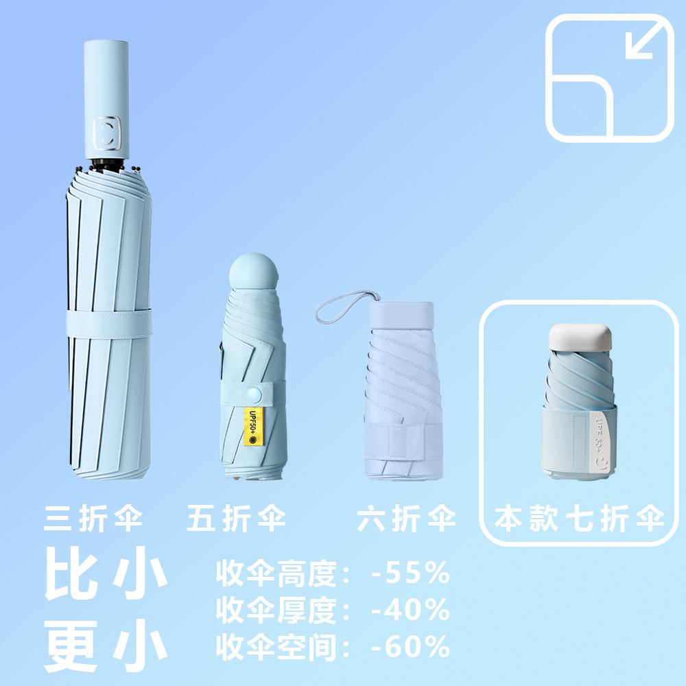 Protección solar 50% de descuento para mujeres sombrillas de cápsula sombrillas