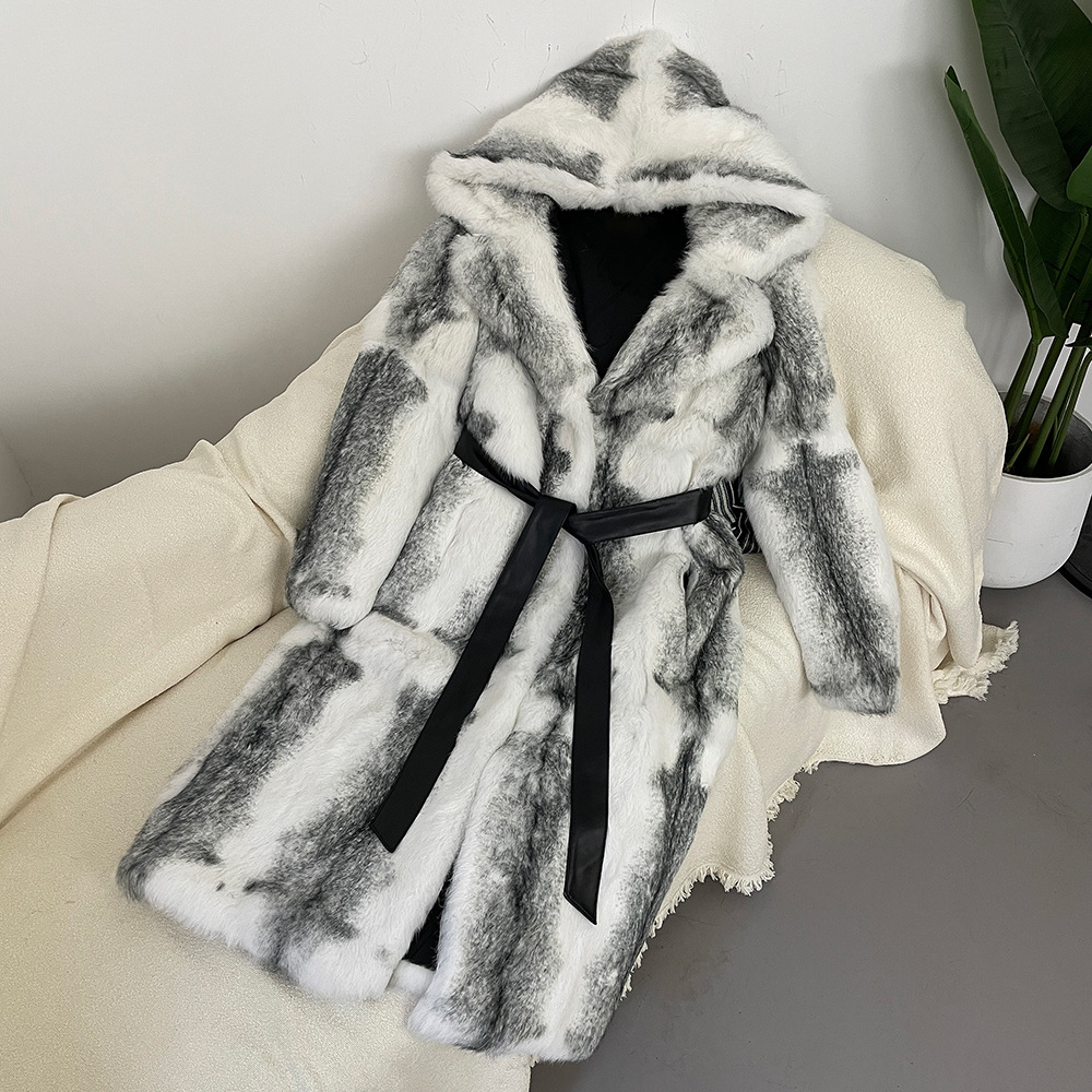 Dámske oblečenie dámska zimná móda teplý kožuch s kapucňou dámsky kožuch_voghion.com