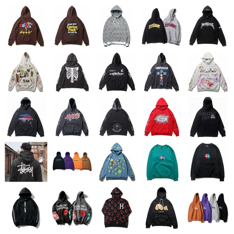 Autumn/Winter [Fleece-Lined] Cross-Border American Streetwear Brand Collaboration High-Street Printed Loose-Fit Letter Hoodie for Men and Women