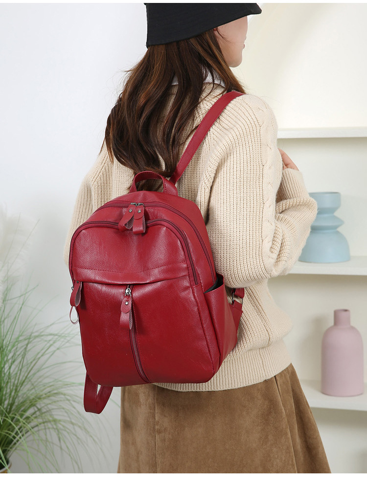 Koreanischer Doppelschultergurt Rucksack für Damen 2025 Neue Herbst- und Winterkollektion große Kapazität trendige Pendel- und Straßenrucksack modisch