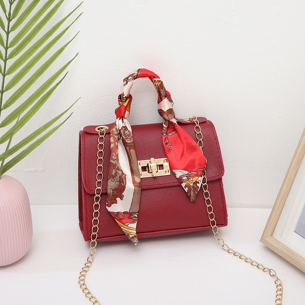 Damen Umhängetasche Mit Schal Und Kette Modische Designertasche_voghion.com