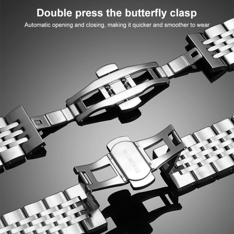 Para Apple Watch 38 - 49mm siete perlas correa de acero inoxidable sólido 20 / 22mm correa de metal