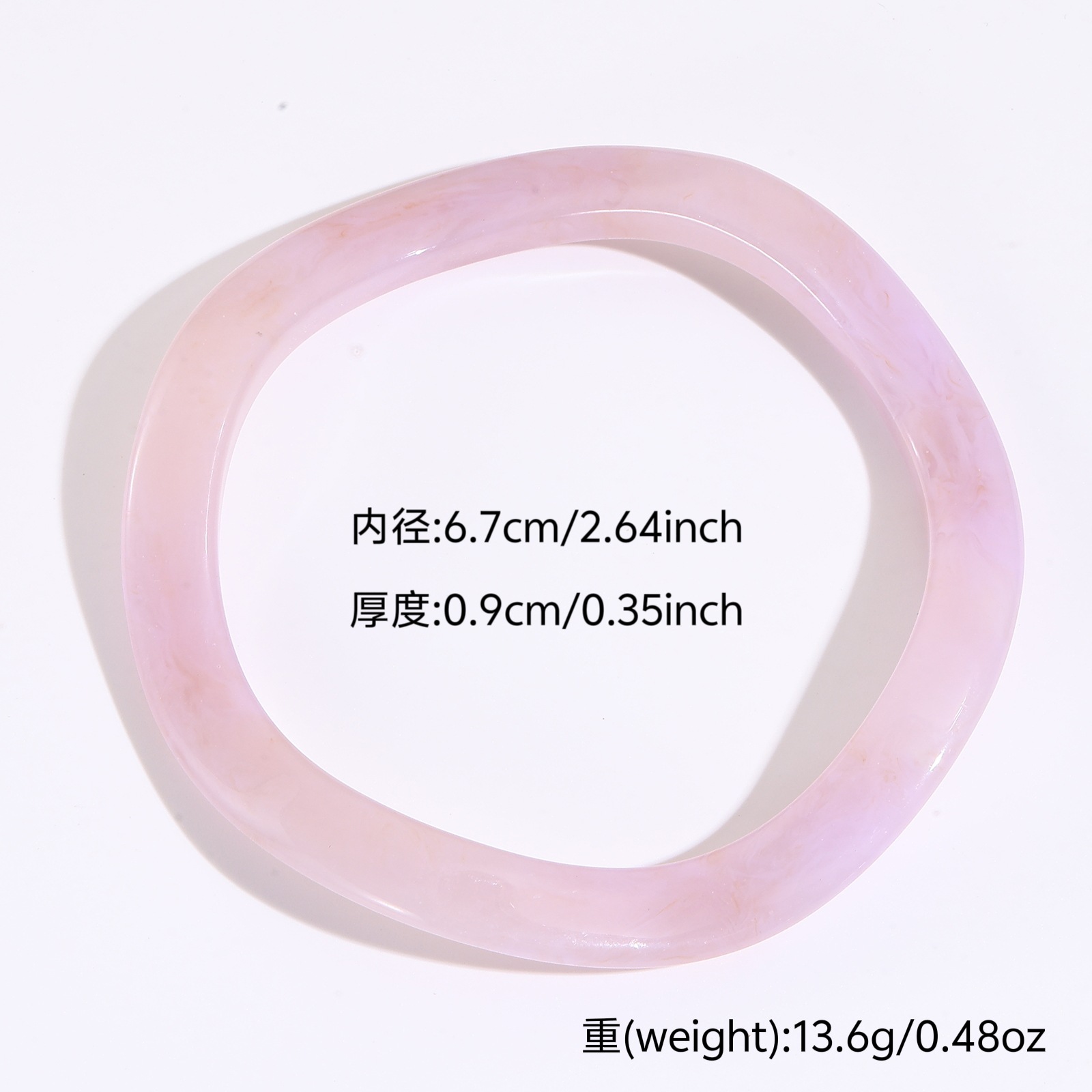 Europa y América de moda translúcida elíptica ancha joyería macarón chica retro pulsera de resina alta sensación al por mayor