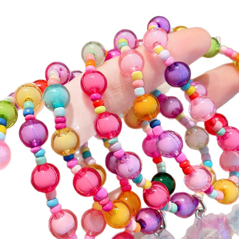 Nuevo pulsera infantil dibujos animados lindos pulseras joyas joyas para niñas joyas de juguetes cuentas pulsera princesa pequeña