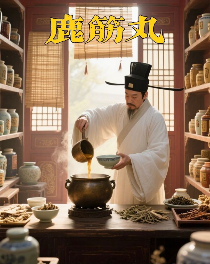Deer Tendon Pills Lu Jin Wan 50g Jar Ready to Eat Herbal Granule Supplement in use