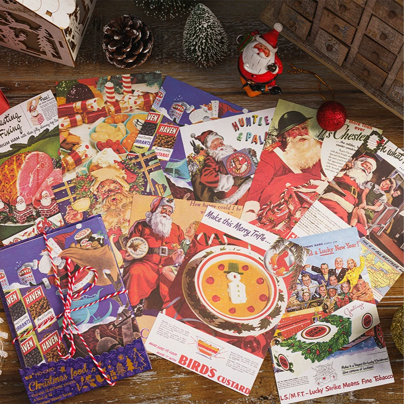 Серия материалов проекта 陌墨 Christmas Memoirs 8 моделей 40 штук литературно-ретро фестивальная ручная работа DIY декоративная бумага нижний лист