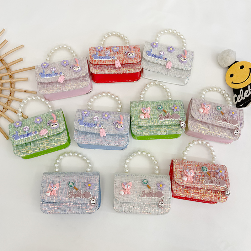 Children's Bags Little Girl Pearl Handbag Star Dai Road Fashionable Princess Travel Accessories Crossbody Bag Baby