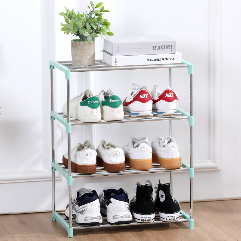 Zapato simple estante de acero inoxidable estante hogar estudiante dormitorio multi-capa de ahorro de espacio zapatos de almacenamiento rack zapato gabinete al por mayor