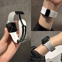 ApplewatchS10バンドリンゴiWatch10バンド液体シリコン磁気吸引折り畳みバンド