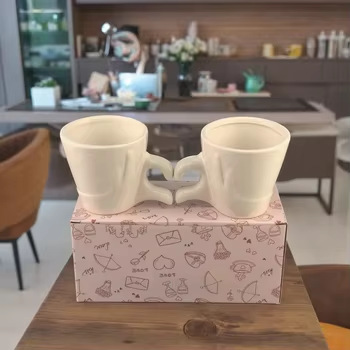 Pareja de cerámica Taza DIY Taza de dibujos animados de cerámica Taza de animales tridimensional Taza de café universal de cerámica creativa Gao Yan
