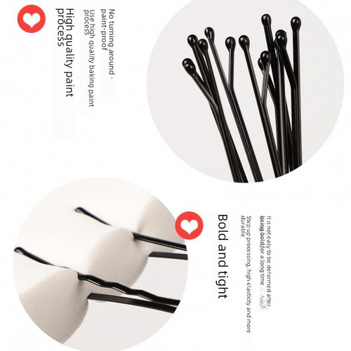 Hair clip clip one-word clip simple black hair clip broken hair small clip fixed hair headwear female steel clip U-shaped clip