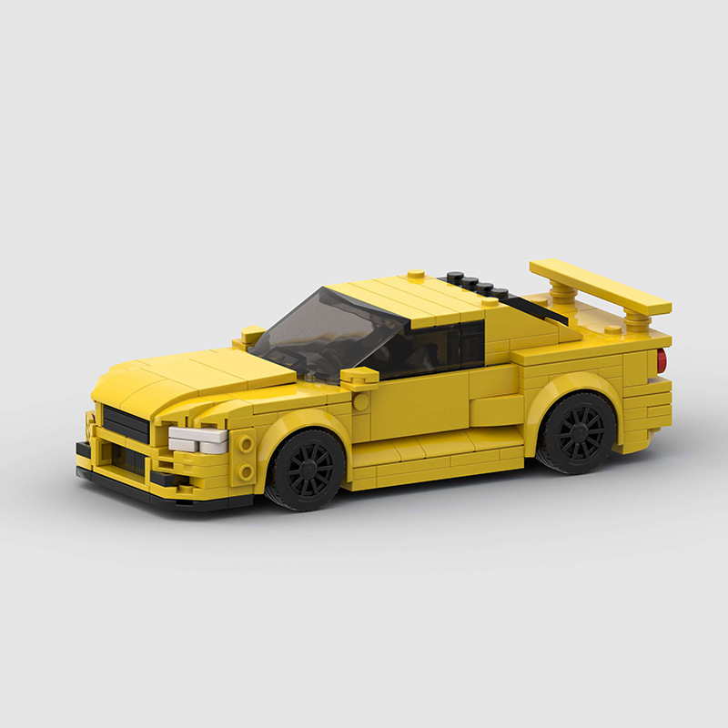 Children's Toys R34 Gtr Sports Car Model Moc Building Blocks Compatible with Lego Small Particle Puzzle Export Cross-Border Wholesale