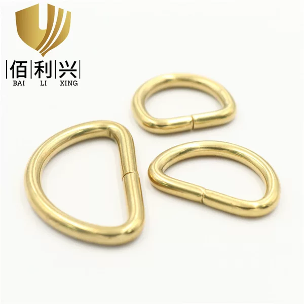 Pure copper d-buckle opening D-ring semicircular buckle brass d-type connecting ring luggage hardware accessories manufacturers wholesale