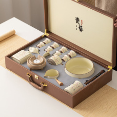 汝窯紫藤花自動茶器セット