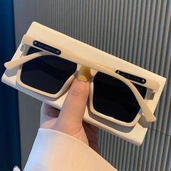 High-quality frameless sunglasses for women and men, suitable for driving, versatile, strong UV protection, large frame sunglasses, wholesale