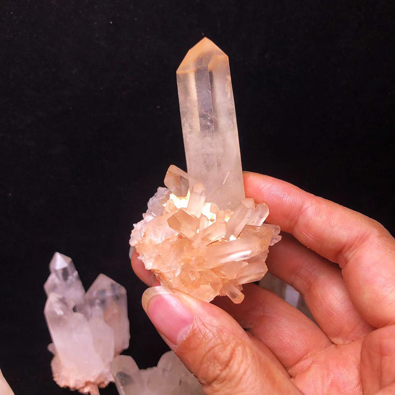 天然水晶クラスタ原石鉱標置物家庭装飾原生態観賞石白水晶クラスタ結晶花卸売り|undefined