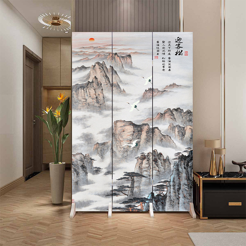 中国風の家庭用スクリーン玄関ドア、ドアパーティション、リビングルーム、オフィス、寝室の遮蔽、折りたたみ式可動玄関|undefined