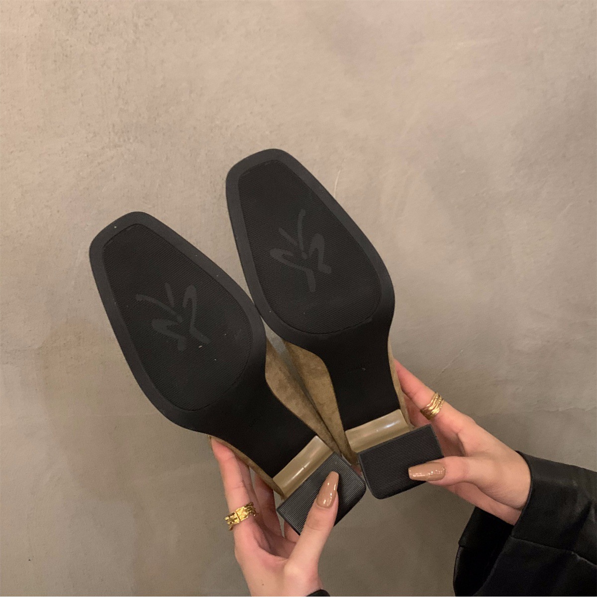 Suede Ankle Boots For Women Square Toe Slim Korean Style Footwear_voghion.com