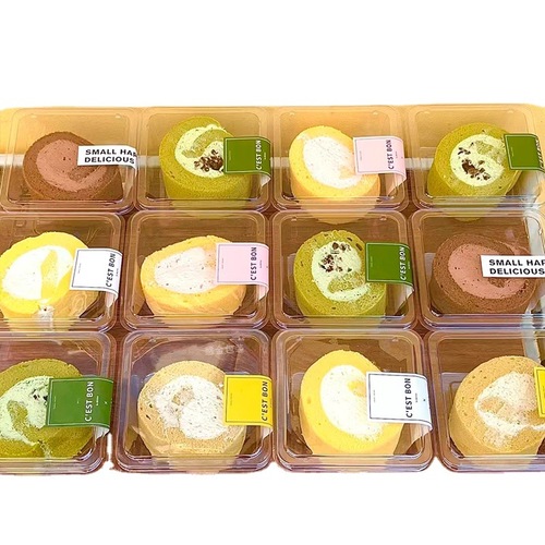 Transparent cake roll box square blister box queen roll coconut milk jelly Swiss roll dessert box internet celebrity towel roll