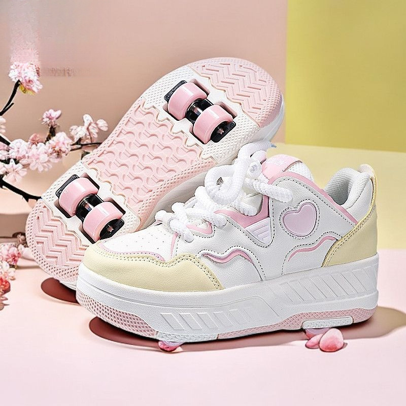 New Internet Celebrity Girls' Heelys Shoes, Flying Shoes, Skates, Four-Wheel Walking and Sliding Shoes for Adults and Children