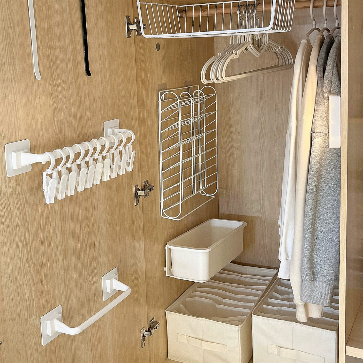 Спальня шкаф для хранения подвесной одежды брюки многослойное общежитие студенческий шкаф настенный разъем