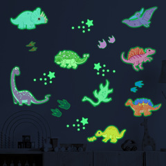 外貿卡通恐龍夜光貼紙兒童房幼兒園臥室家居裝飾牆貼自粘批發跨境