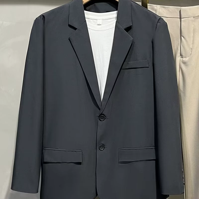 Men's summer thin set, trend classic suit jacket for leisure, oversize