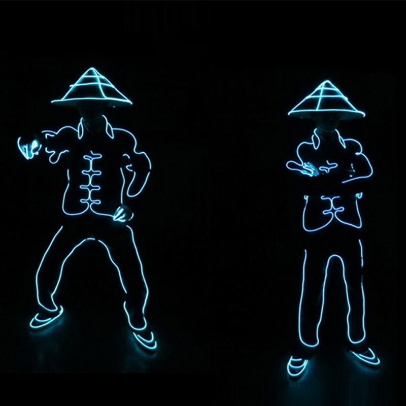 EL fluorescente danza apoyos rendimiento ropa traje luminoso danza rendimiento ropa Qingbing electro-óptica danza MJ danza fluorescente