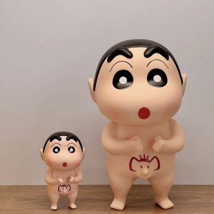 [Bath Crayon Shin-chan] Hand-made Day-long Desktop Cute Ornaments Vinyl Doll Model Bath Shin-chan Gift