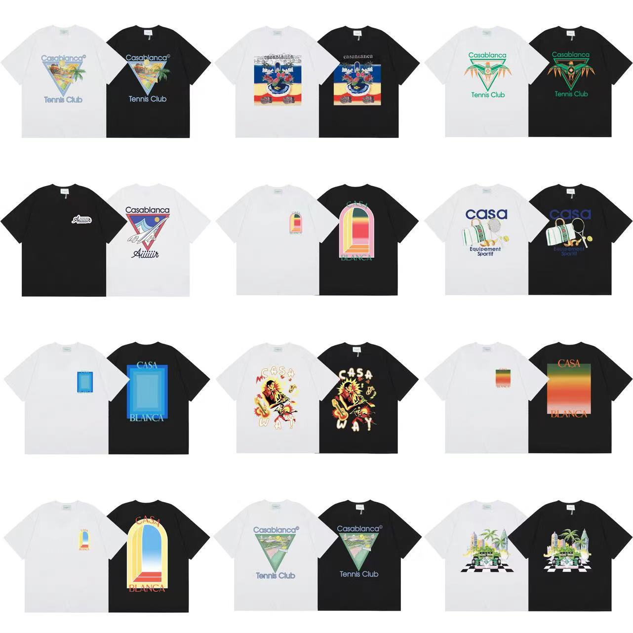 2024 Spring/Summer New Casablanca Tennis Club Court Letter Print CASA Celebrity-Style Short-Sleeve T-Shirt