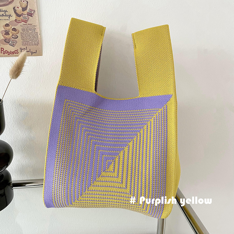 Bolsos, diseño de nicho femenino, bolso de punto personalizado, bolso tejido de un solo hombro de punto de todo fósforo, bolso de mano, bolso de mano