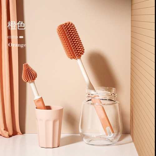 Baby silicone bottle brush, nipple brush, bottle brush, cleaning brush, bottle brush set