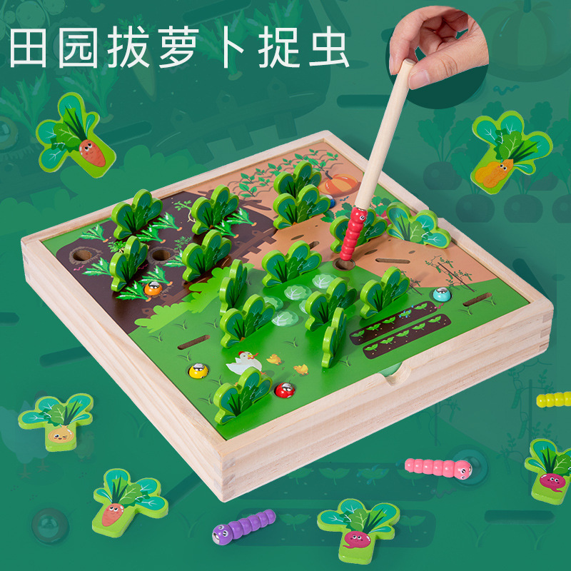 Bebé rábano tirando juguetes Montessori Educación Temprana 1-2-3 años de edad niños inteligencia-beneficiando la memoria multifuncional montaje bloques de construcción 4