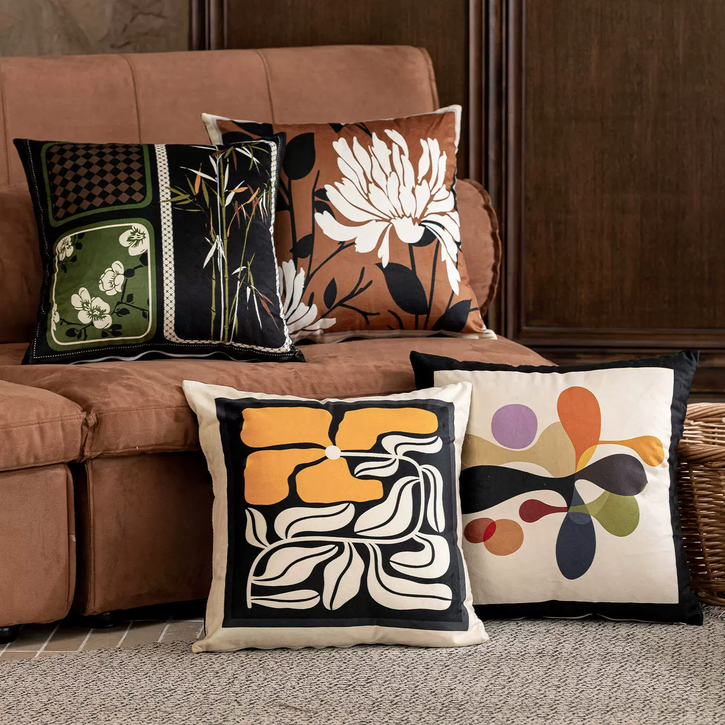 新中式客厅沙发抱枕靠枕含芯卧室床头靠枕套样板间装饰枕午睡觉枕