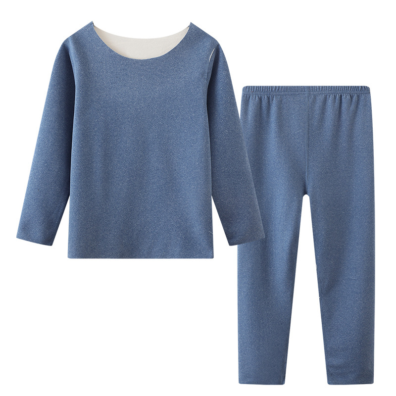 Conjunto de Ropa Interior Térmica para Niños Otoño-Invierno 2025, Color Sólido, Capa Base Básica, Calentamiento, Pantalones de Manga Larga, Pijama de Dos Piezas